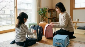 イオンかるすぽランドセルの型落ちや2027年モデルを比較する親子