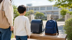 ランドセルとランリュックのどちらを選ぶか迷っている男の子