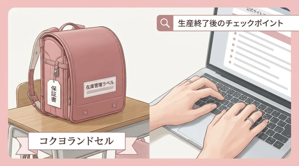 コクヨランドセルの生産終了後に在庫と保証を確認するポイント図解