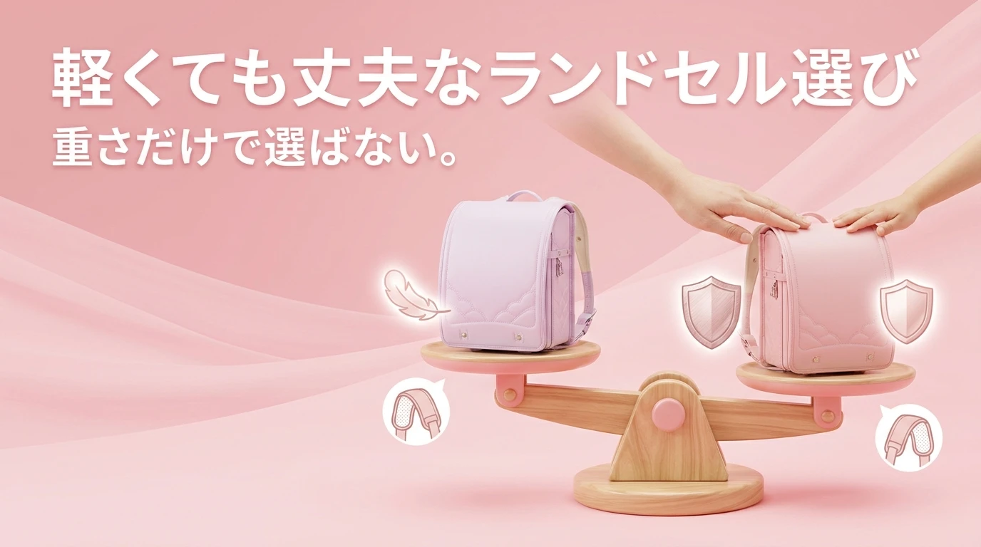 軽くて丈夫なランドセルの選び方を説明する図解